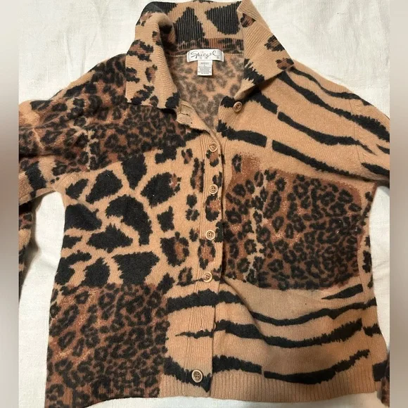 Spiegel Lambswool & Angora Rabbit Hair Leopard Seater | Size Large - Picture 4 of 8